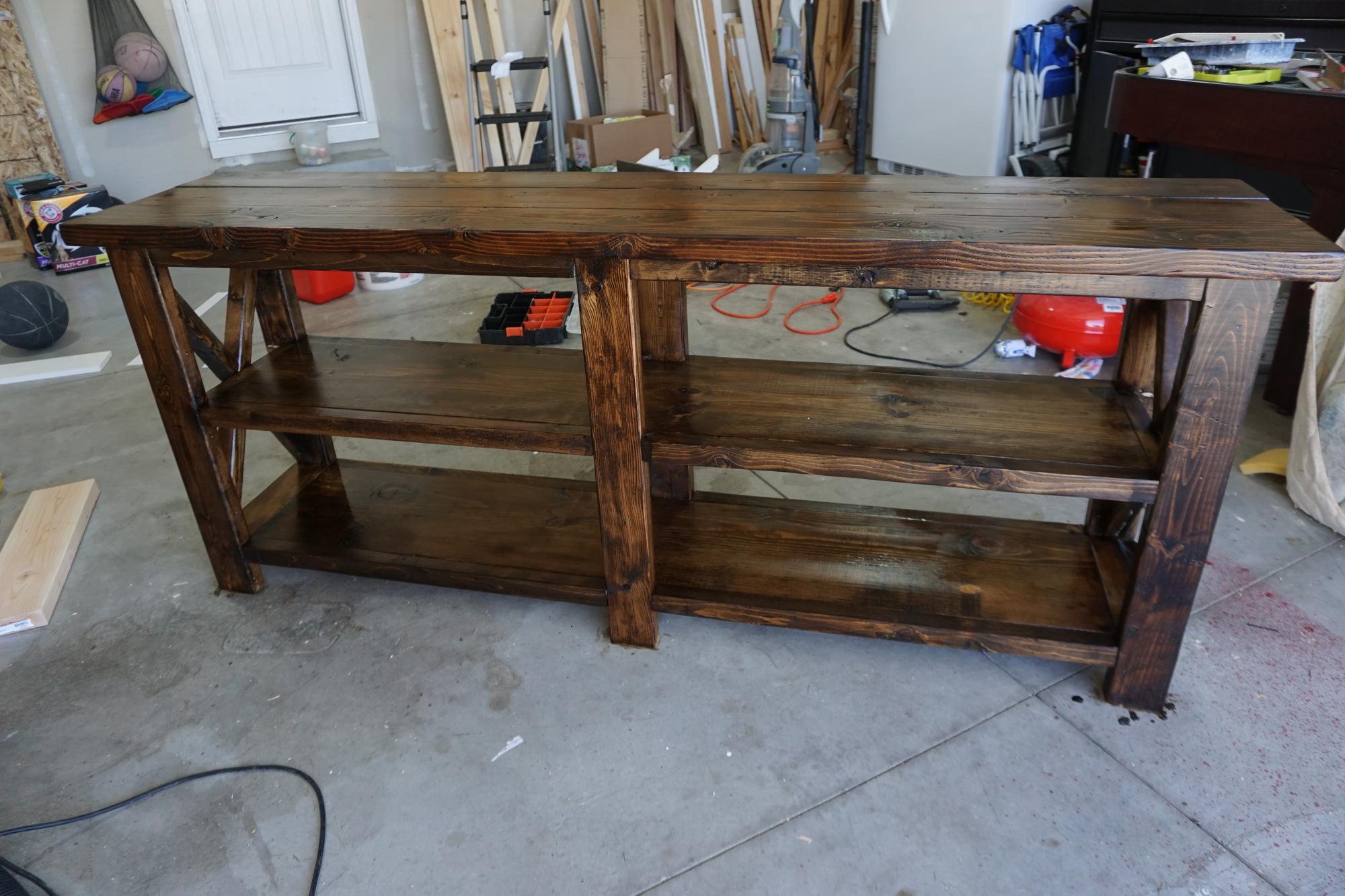 Rustic X Console Table Ana White